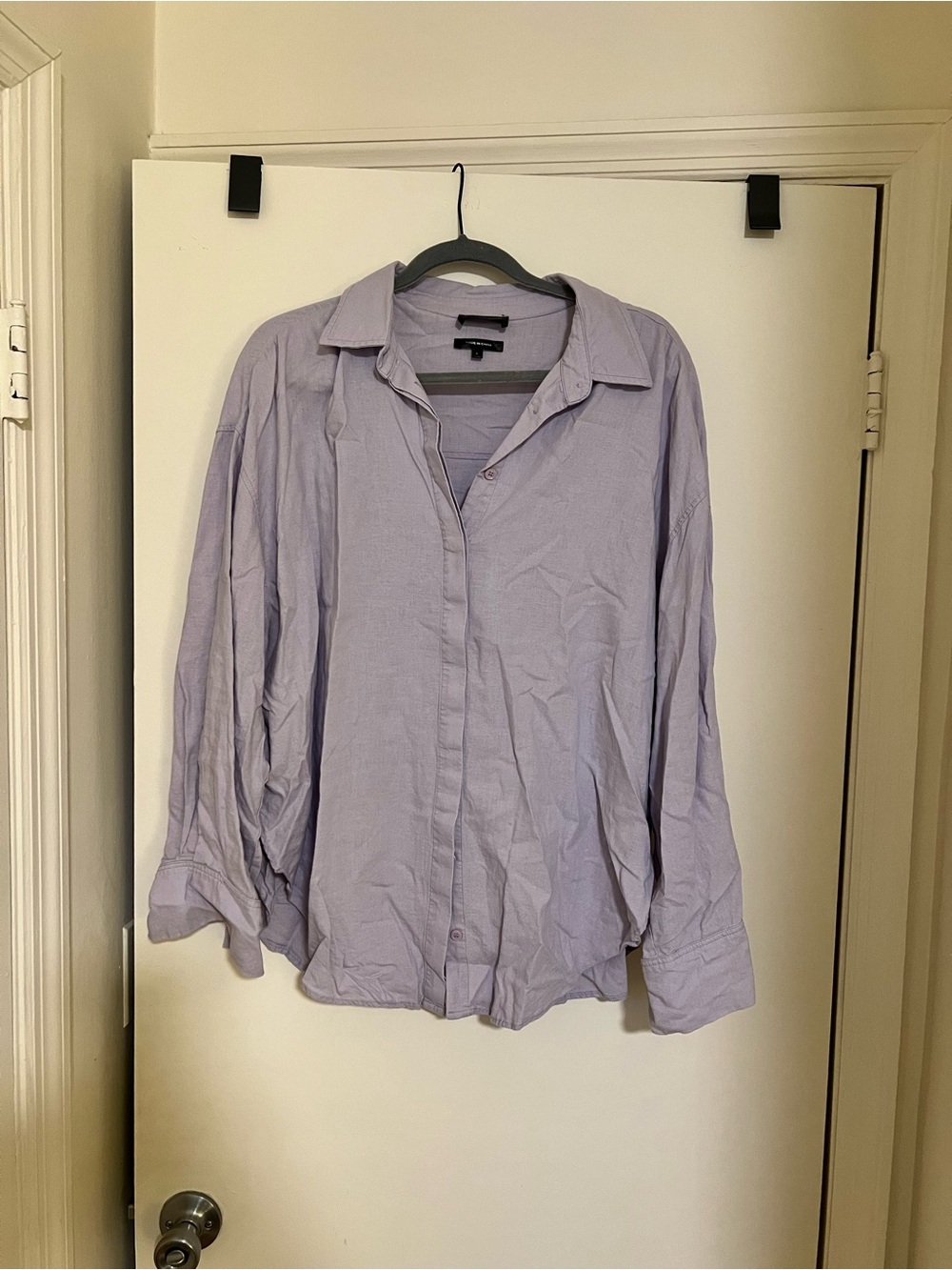 Carbon38 light purple linen button down shirt size L